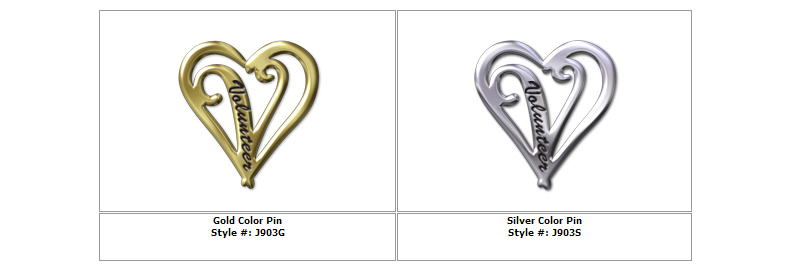 Volunteer Heart Silver Pin Volunteer Heart Silver Pin